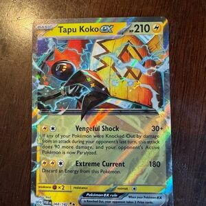 Pokemon Tapu Koko ex Holographic Yellow Black Card